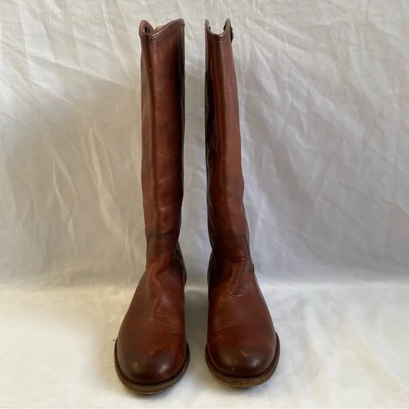 Frye Melissa 2-Button Cognac Leather Boot - Picture 3 of 12